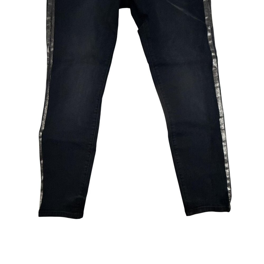 DL1961 Jeans Womens 28 Florence Cropped Instasculpt Skinny Metallic Stripe Black - Picture 3 of 16